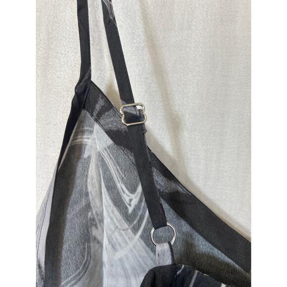 Athleta Tank Top 3X Gray Abstract Print NEW Adjustable Satin Calm Cool Cami - Picture 5 of 9